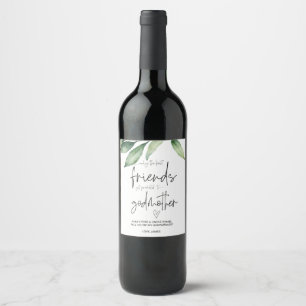 Will You Be My Godmother Asking Baby Announcement  Wine Label