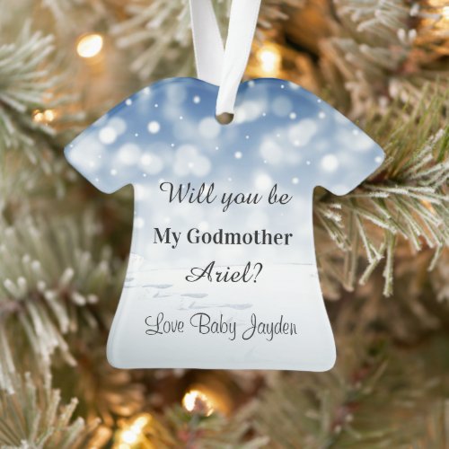 Will you be my Godmother Christmas Proposal Ornament