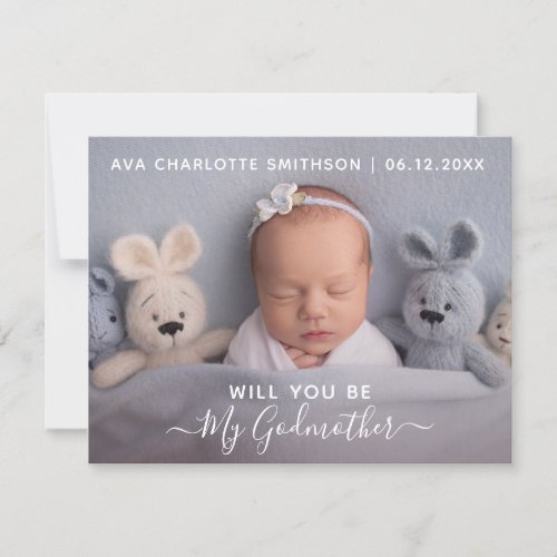 Will You Be My Godmother Classy Personalized Photo
