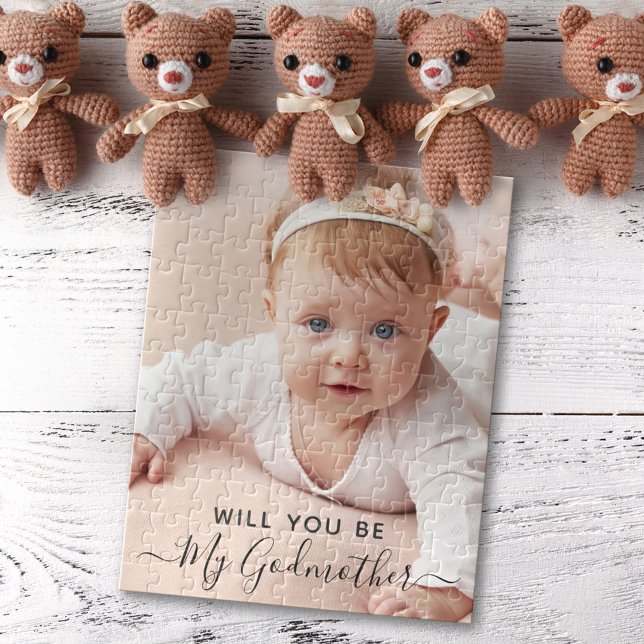 Will You Be My Godmother Classy Personalized Photo Jigsaw Puzzle (Creator Uploaded)