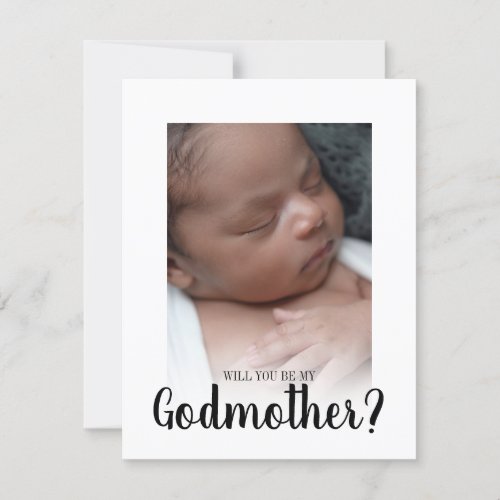 Will You Be My Godmother Flat Card