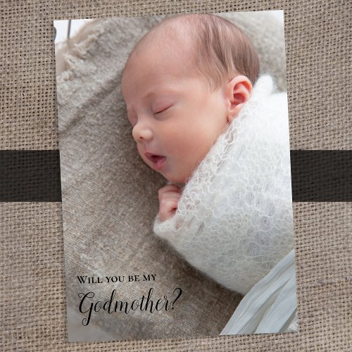 Will You Be My Godmother Full Photo Invitation