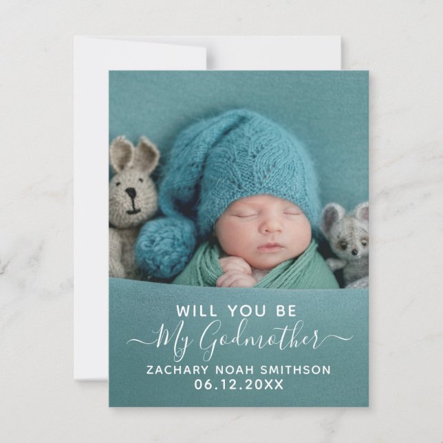 Will You Be My Godmother Lovely Personalized Photo (Front)