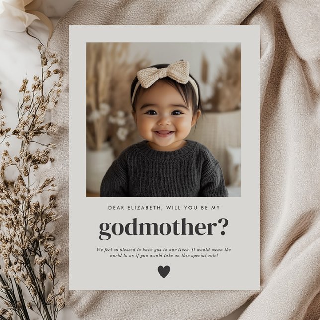 Will You Be My Godmother Photo Proposal Invitation (Zazzle Will You Be My Godmother Photo Proposal Invitation)