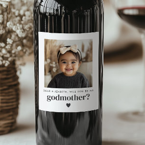 Will You Be My Godmother Photo Proposal Wine Label