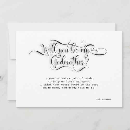Will You Be My Godmother _ Proposal Card