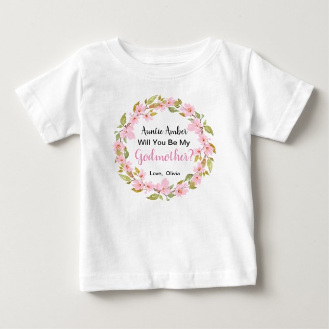 Will You Be My Godmother Proposal on Kids T-Shirt (Front)