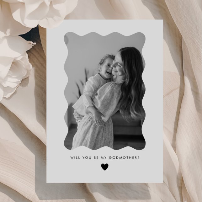 Will You Be My Godmother Wavy Photo Proposal Card (Zazzle Will You Be My Godmother Wavy Photo Proposal Card (Front))