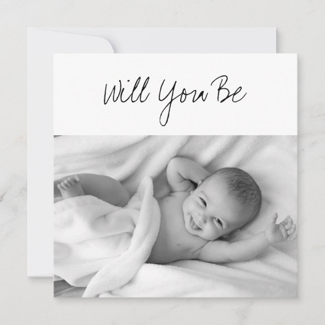 Will You be My GodParent Baby Photo Insert Card (Front)