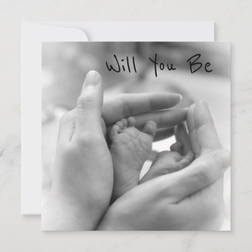Will You Be My Godparent Newborn Feet Proposal Card