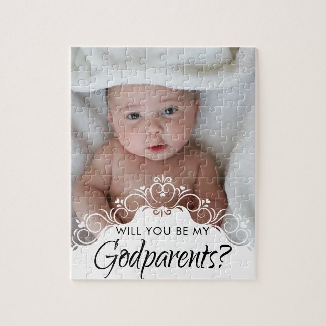 Will You Be My Godparents Photo Jigsaw Puzzle (Vertical)