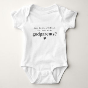 Will You Be My Godparents Photo Proposal Baby Bodysuit