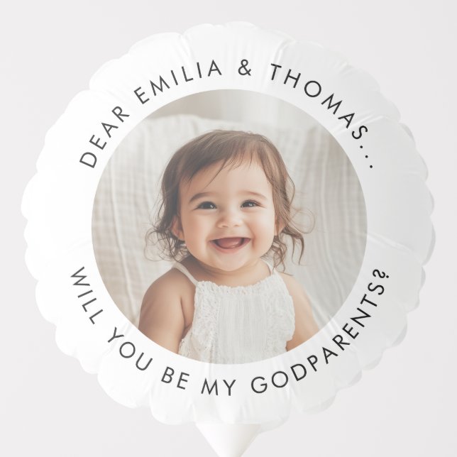 Will You Be My Godparents Photo Proposal Balloon (Front)