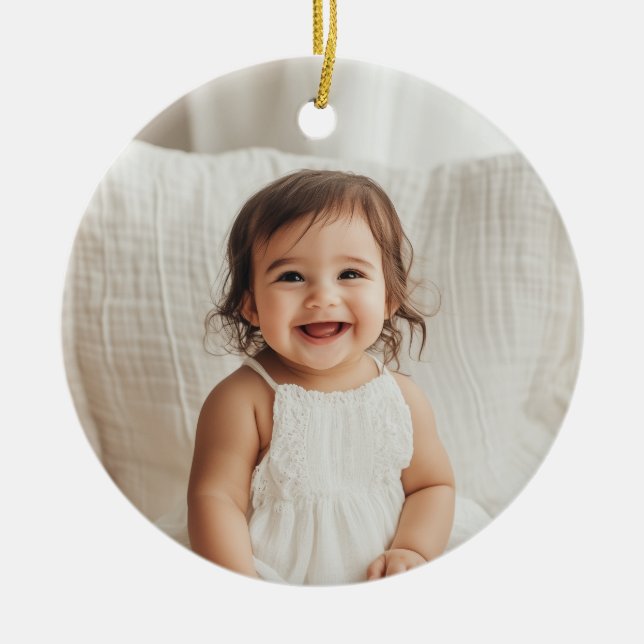 Will You Be My Godparents Photo Proposal Ceramic Ornament (Front)