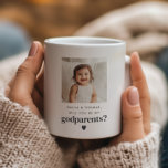 Will You Be My Godparents Photo Proposal Coffee Mug<br><div class="desc">Looking for a sweet and meaningful way to ask a loved one to be your baby's Godparents? This modern, minimalist mug design is the perfect way to pop the question! Whether you're asking a family member or close friends, this label helps you create a heartfelt moment that they'll treasure forever,...</div>