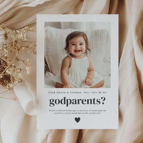 Will You Be My Godparents Photo Proposal Invitation