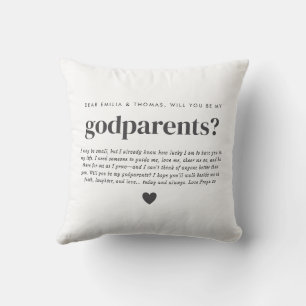 Will You Be My Godparents Photo Proposal Throw Pillow