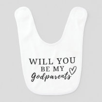 Will you be my godparents Pregnancy announcement Baby Bib