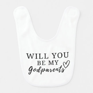Will you be my godparents Pregnancy announcement Baby Bib