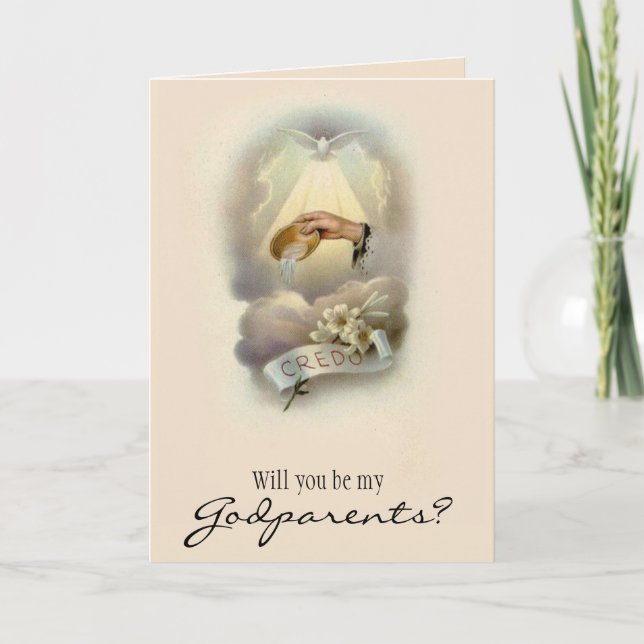 Will You be my Godparents Proposal Baptism Invitation (Front)