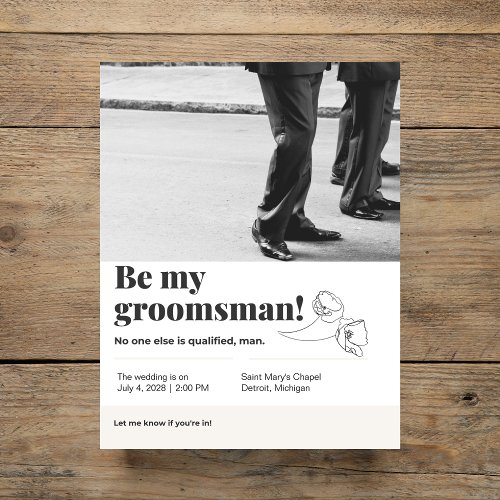 Will You Be My Groomsman 85 x 11 Paper Sheet