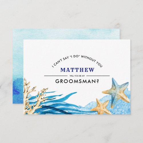 Will you be my Groomsman Beach Starfish  Invitation