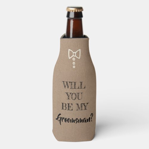 Will You Be My Groomsman  Best Man Proposal Bottle Cooler