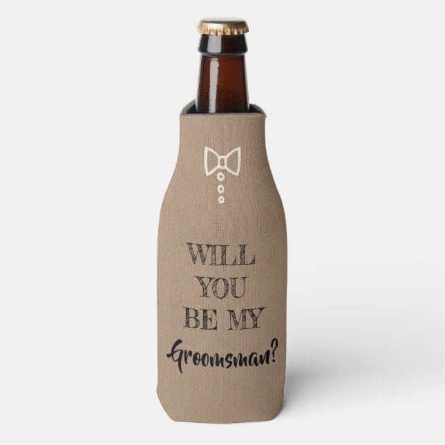Will You Be My Groomsman / Best Man Proposal Bottle Cooler (Bottle Front)