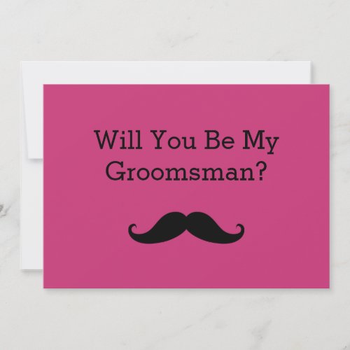 Will You Be My Groomsman Black Mustache Invitation