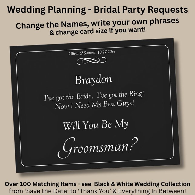 Will You Be My Groomsman? Black White Infinity (Creator Uploaded)