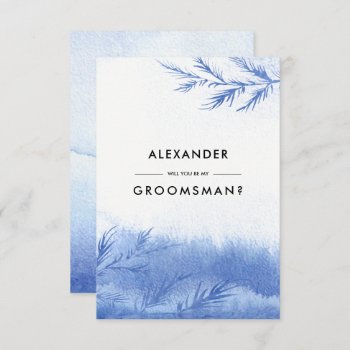 Will You Be My Groomsman? Blue Winter Branches Invitation by YourWeddingDay at Zazzle
