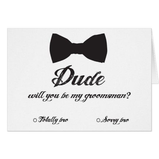 Will you be my groomsman bow tie card | Zazzle.com