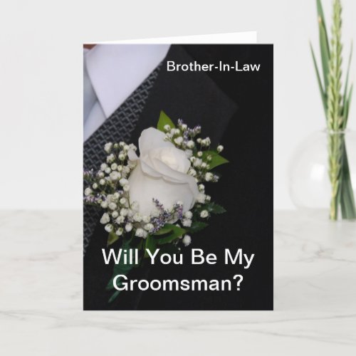 Will You Be My Groomsman Brother In Law Invitation