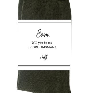 Will You Be My Groomsman Classic Socks Label
