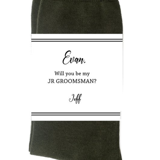 Will You Be My Groomsman Classic Socks Label (Front)