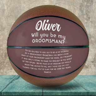 Will you be my Groomsman Custom Name and Text Basketball