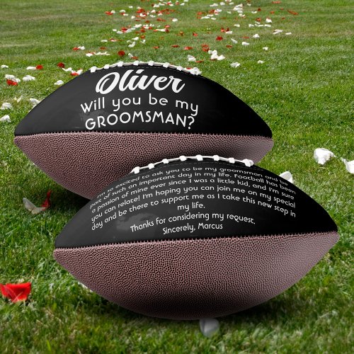 Will you be my Groomsman Custom Name and Text  Football