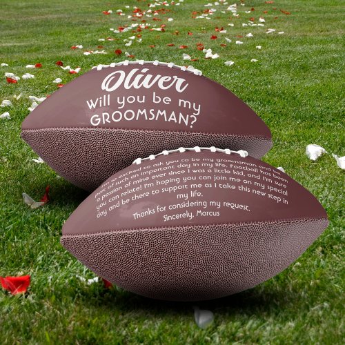 Will you be my Groomsman Custom Name and Text Football
