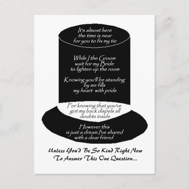 "Will You Be My Groomsman" Flat Card (Front)