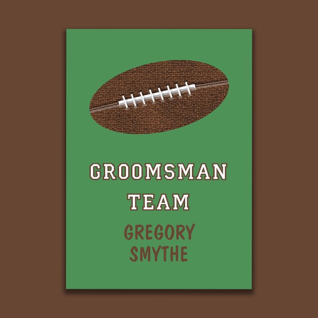 Will You Be My Groomsman Football Theme Card (Creator Uploaded)