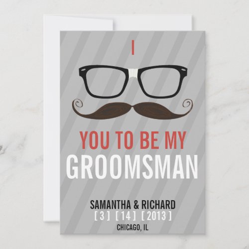 Will you be my Groomsman Geek Glasses invite