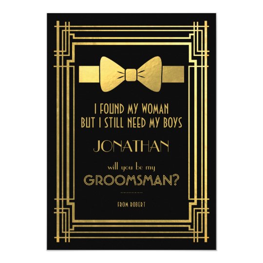 will you be my groomsman great gatsby groomsmen invitation