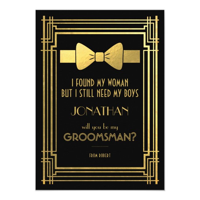 Will You Be My Groomsman | Great Gatsby Groomsmen Invitation