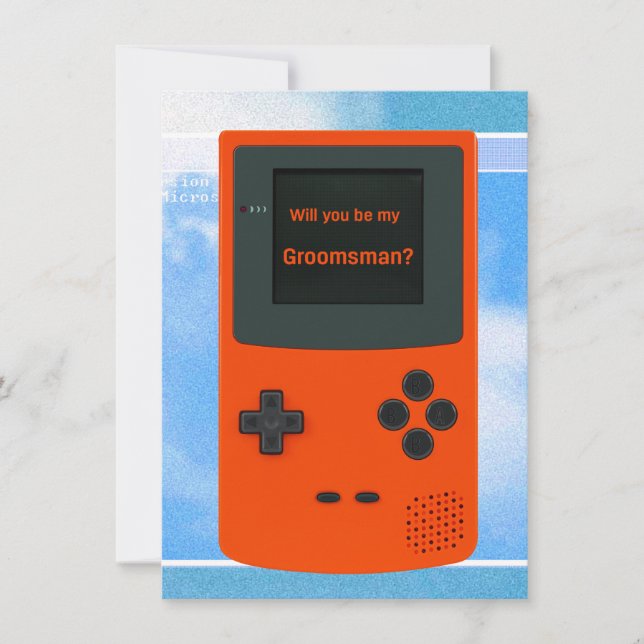 Will You Be My Groomsman Handheld Electronic Game  Note Card (Front)