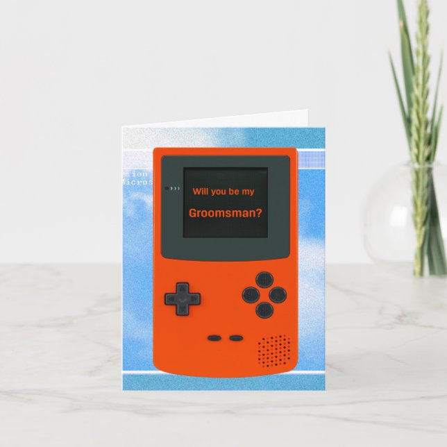 Will You Be My Groomsman Handheld Electronic Game  Note Card (Front)