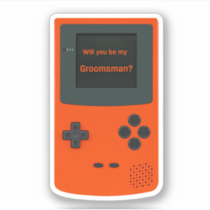 Will You Be My Groomsman Handheld Electronic Game Sticker