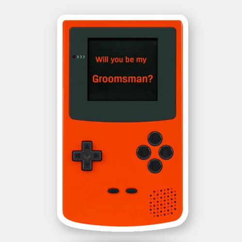 Will You Be My Groomsman Handheld Electronic Game Sticker