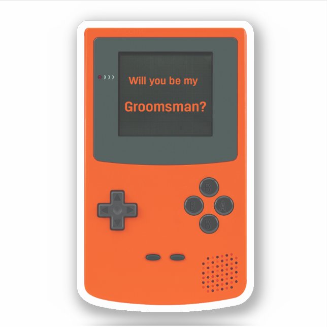Will You Be My Groomsman Handheld Electronic Game Sticker (Front)
