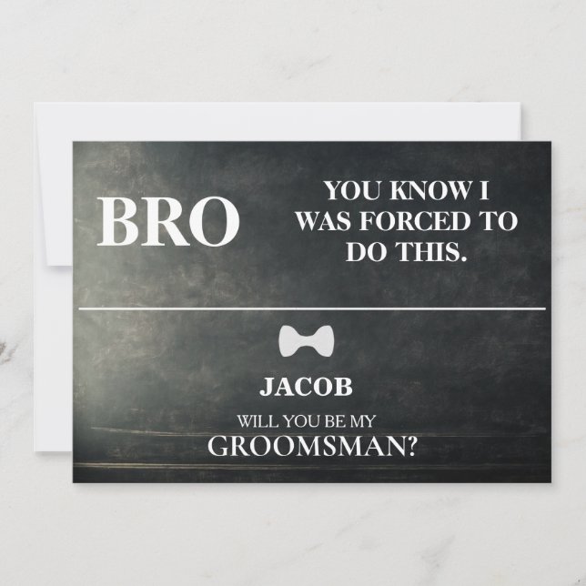 Will  You  Be My Groomsman? Invitation (Front)