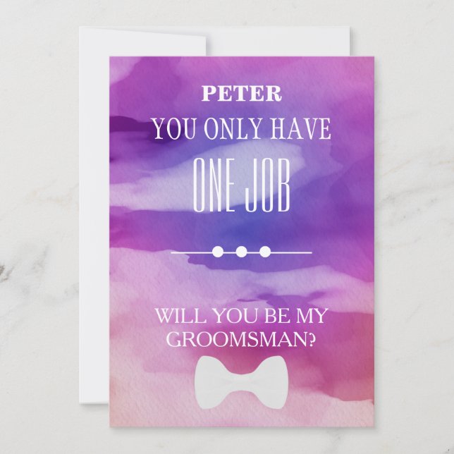 Will  You  Be My Groomsman? Invitation (Front)